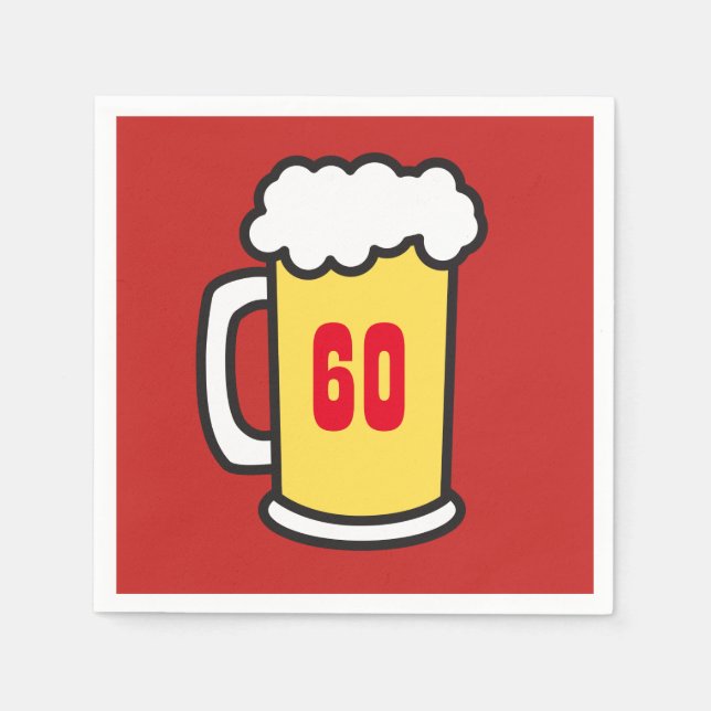 60. Meilenstein Geburtstagsparty Beer Napkins Serviette (Vorderseite)