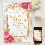 60 Meilenstein | Modern Gold & Pink 60. Geburtstag Einladung<br><div class="desc">Dieses atemberaubende Design verbindet die Eleganz von Rose Gold mit dem Funkeln des Glitzer und schafft eine wahrhaft glamouröse Einladung, die perfekt für ein Meilenstein-Fest ist. Ob Sie eine intime Ansammlung planen oder ein großes Soirée, diese Einladung wird Ihnen den Ton für ein unvergessliches Erlebnis Set geben. Bestellen Sie jetzt...</div>