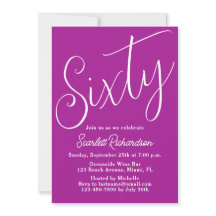 60 Modern Script Dark Pink 60. Geburtstagsparty