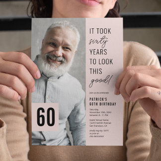 60 Modernes Foto 60. Geburtstagsparty Einladung