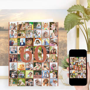 60. oder jedes Alter Fotocollage großes Geburtstag Karte