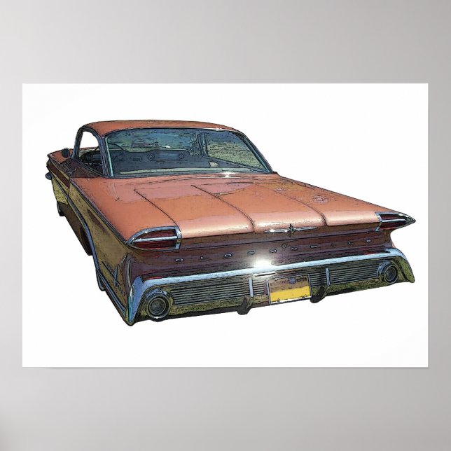 60 Oldsmobile Rear View Poster (Vorne)