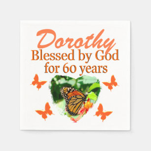 60. PERSONALISIERTE SCHALTFLY CHRISTLICH NAPKINS SERVIETTE