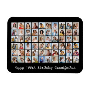 60 Photo Collage Add Any Name & Age Birthday Magnet