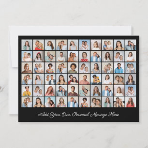 60 Photo Collage Add Your Greeting Editable Color Einladung