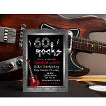 60 Rocks Rockstar Gitarre 60. Geburtstag Einladung<br><div class="desc">60 Rocks Rockstar Electric Gitarre Metal Metallic Silber Glitzer 60. Überraschung Geburtstagsfeier Einladung</div>