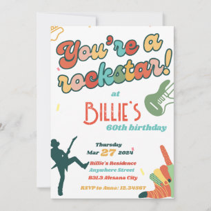 60 Rocks Rockstar Gitarre 60. Geburtstag Einladung