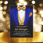 60. Royal Blue und Gold Tuxedo Geburtstagsveransta Einladung<br><div class="desc">Feiern Sie stilvoll mit diesem Royal Blue und Gold Tuxedo Birthday Event Invitation, die Eleganz und Eleganz ausstrahlt. Der schwarze Hintergrund und die glänzenden goldenen Akzente Set für eine luxuriöse Affäre, perfekt für ein Meilenstein-Fest. Mit seinem raffinierten, tuxedo-inspirierten Design, erweckt diese Einladung das Wesen eines eleganten Abends voller unvergesslicher Momente....</div>