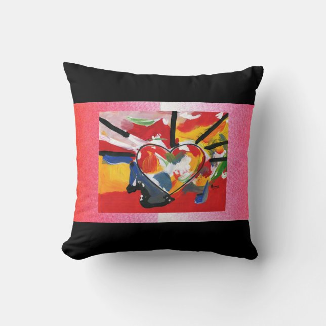 60"s Peter Max Kunstherz Pillow Kissen (Vorderseite)