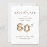 60. Save the Date Einladung<br><div class="desc">Elegante und unterhaltsame Save the Date-Karte mit einem 60 Goldballon,  der sich perfekt für Geburtstagsfeiern und Party zum Business oder Jubiläum eignet

Die Karte lautet: Save the Date

Bitte kontaktieren Sie mich unter claudia@claudiaowen.com ,  wenn Sie diese Einladung anpassen möchten. Bitte besuchen Sie meinen Zazzle-Shop 

http://www.zazzle.com/claudiaowenshop 

Design: claudiaowen.com</div>