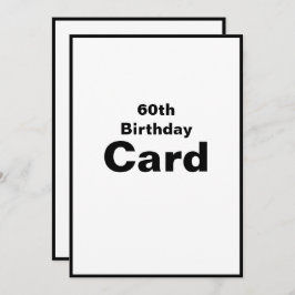 60. Sechzigste 60 60 6-0 Geburtstagskarte Karte