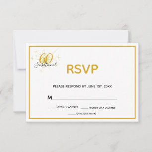 60 & SENSATIONAL 60. Geburtstag RSVP-Karte RSVP Karte