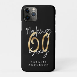 60 sexy Gold Geburtstag moderne Typografie Case-Mate iPhone Hülle