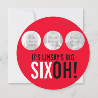 60. SIXOH! Foto zum Geburtstag einladen Einladung