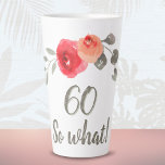 60 So, was Funny Watercolor Rose 60. Geburtstag Milchtasse<br><div class="desc">60 So,  was Funny Watercolor Rose 60. Geburtstag Latte Tasse. Aquarellfarben rote Rosen und Zweige mit lustigen Zitat 60 so was. Eine tolle Geschenkidee für eine Frau oder einen Mann,  der den 60. Geburtstag feiert und ein Gefühl von Spaß hat.</div>