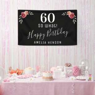 60 so was Rote Rose Floral 60. Geburtstagsparty Banner