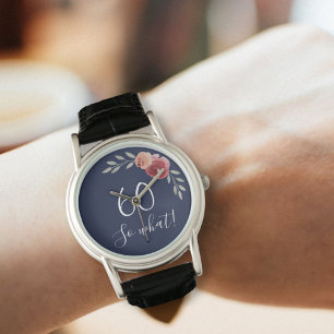 60 so was Watercolor Rose Floral 60. Geburtstag Armbanduhr