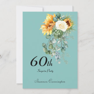 60. Sonnenblumen Überraschung Geburtstagsparty Ein Einladung