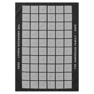 60 Square Foto Collage mit einfachem Text - schwar Tischdecke