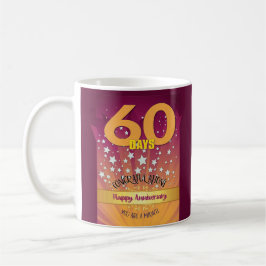 60 Tage CUSTOM Erholung Jahrestag kühne Zahl Kaffeetasse