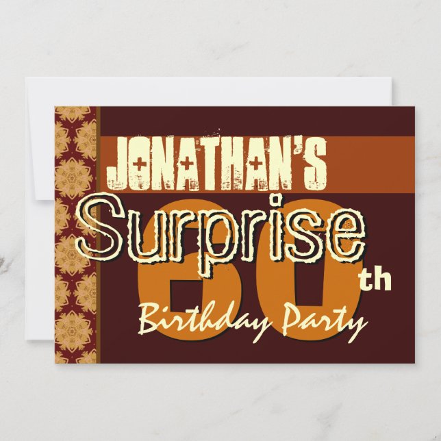 60. Überraschung Geburtstag Gold Einladung (Vorderseite)