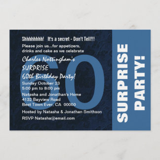 60. ÜBERRASCHUNG Geburtstag Moderner Midnight Blue Einladung