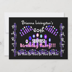 60. ÜBERRASCHUNG Geburtstagsparty Candles Einladun Einladung