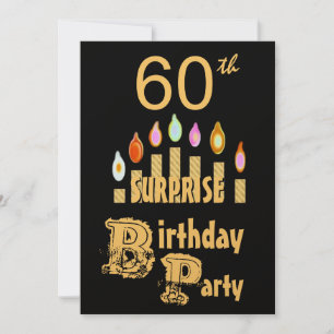 60. ÜBERRASCHUNG Geburtstagsparty Einladung - GOLD