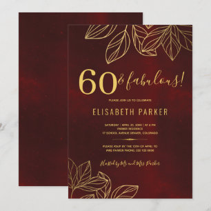 60 und fabelhaft goldene elegante 60. Geburtstagsf Einladung