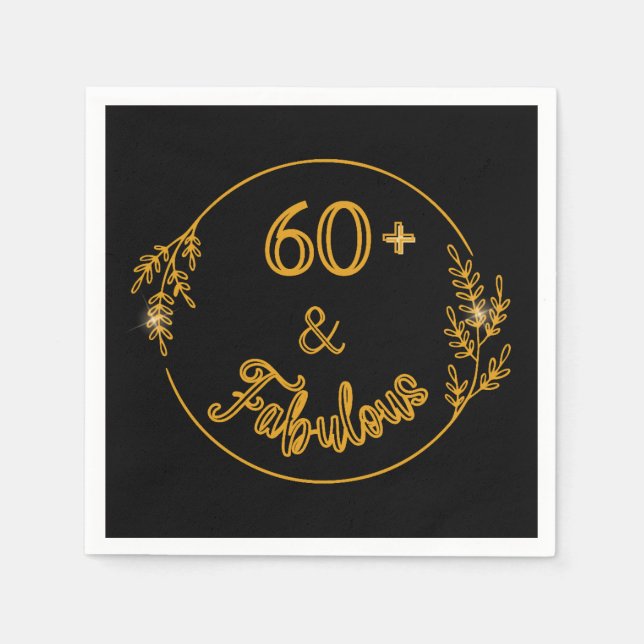 60 und fabelhaft serviette (Vorderseite)