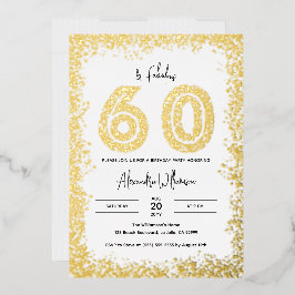 60 und fabelhafte 60. Geburtstagsparty Real Gold Folieneinladung