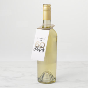 60 und fabelhafte Dankbarkeit moderne Geburtstagsg Flaschenanhänger