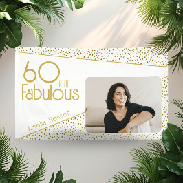 60 und fabelhafte Gold Glitzer Foto 60. Geburtstag Banner