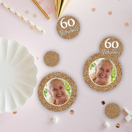 60 und fabelhafte Gold Glitzer Foto 60. Geburtstag Konfetti