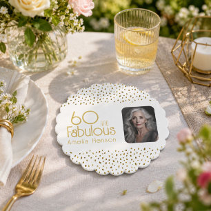 60 und fabelhafte Gold Glitzer Foto 60. Geburtstag Untersetzer