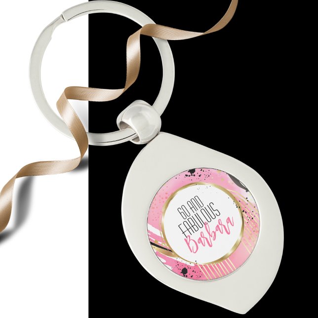 60 und fabelhafte moderne rosa Abstrakte Chic Schlüsselanhänger (Von Creator hochgeladen)