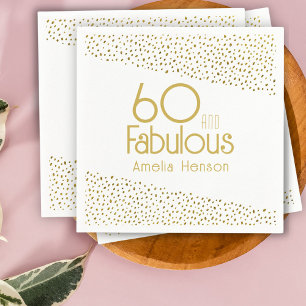 60 und fabelhafter Gold Glitzer 60. Geburtstag Serviette