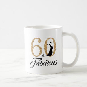 60 und fabelhafter GoldGlitzer-60. Geburtstag Kaffeetasse