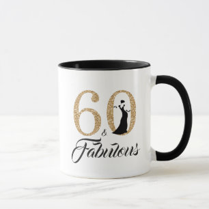 60 und fabelhafter GoldGlitzer-60. Geburtstag Tasse