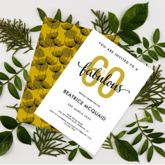 60 und Fabulous 60. Geburtstag Einladung
