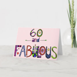 60 und Fabulous 60. Geburtstag Karte