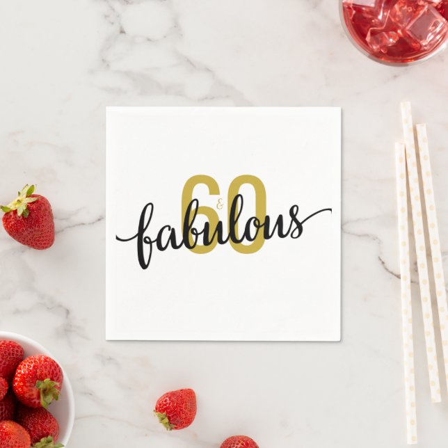 60 und Fabulous 60. Geburtstag Serviette (Beispiel)