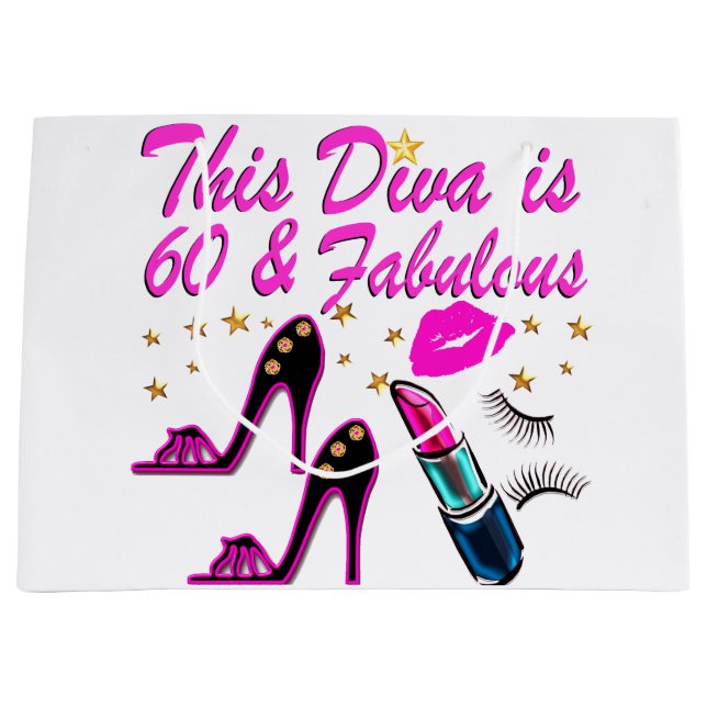 60 UND FABULOUS DIVA GROßE GESCHENKTÜTE (Vorderseite)