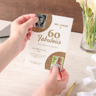 60 und fabulous Gold Glitzer 2 Foto 60. Geburtstag