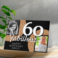 60 und fabulous Gold Glitzer 2 Foto 60. Geburtstag