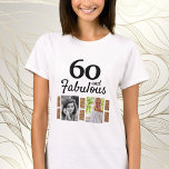 60 und fabulous Gold Glitzer 2 Foto 60. Geburtstag T-Shirt<br><div class="desc">60 und fabulous Gold Glitzer 2 Foto 60. Geburtstag T - Shirt. Fügen Sie Ihre Fotos hinzu - Sie können ein altes und neues Foto verwenden.</div>
