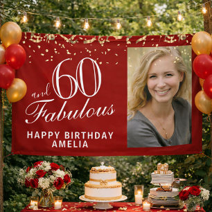 60 und Fabulous Konfetti 60. Geburtstag Foto Banner