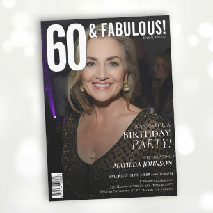 60 und Fabulous Magazine Cover 60. Geburtstag Einladung