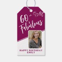 60 und Fabulous Script Foto Magenta 60. Geburtstag