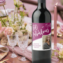 60 und Fabulous Script Foto Magenta 60. Geburtstag